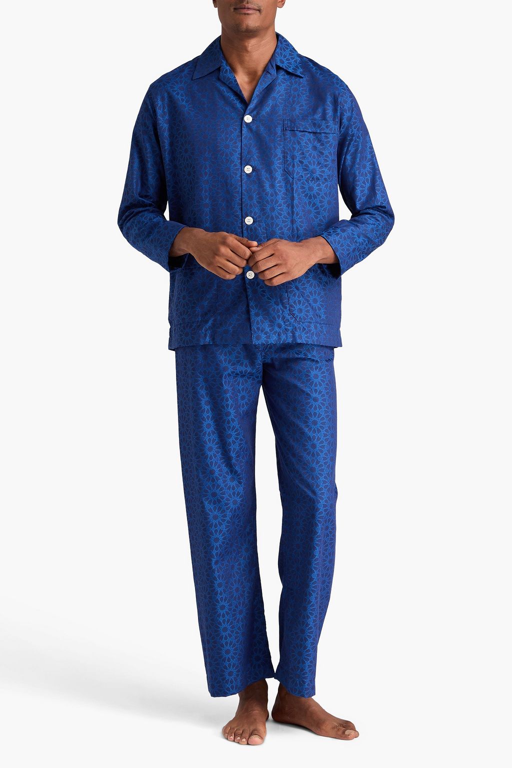 DEREK ROSE Paris cotton-twill pajama set