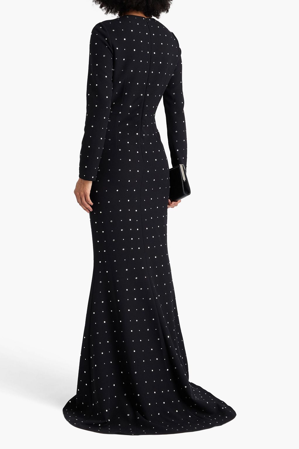 SAFIYAA فستان سهرة Heliconia من الكريب مزين بالكريستال