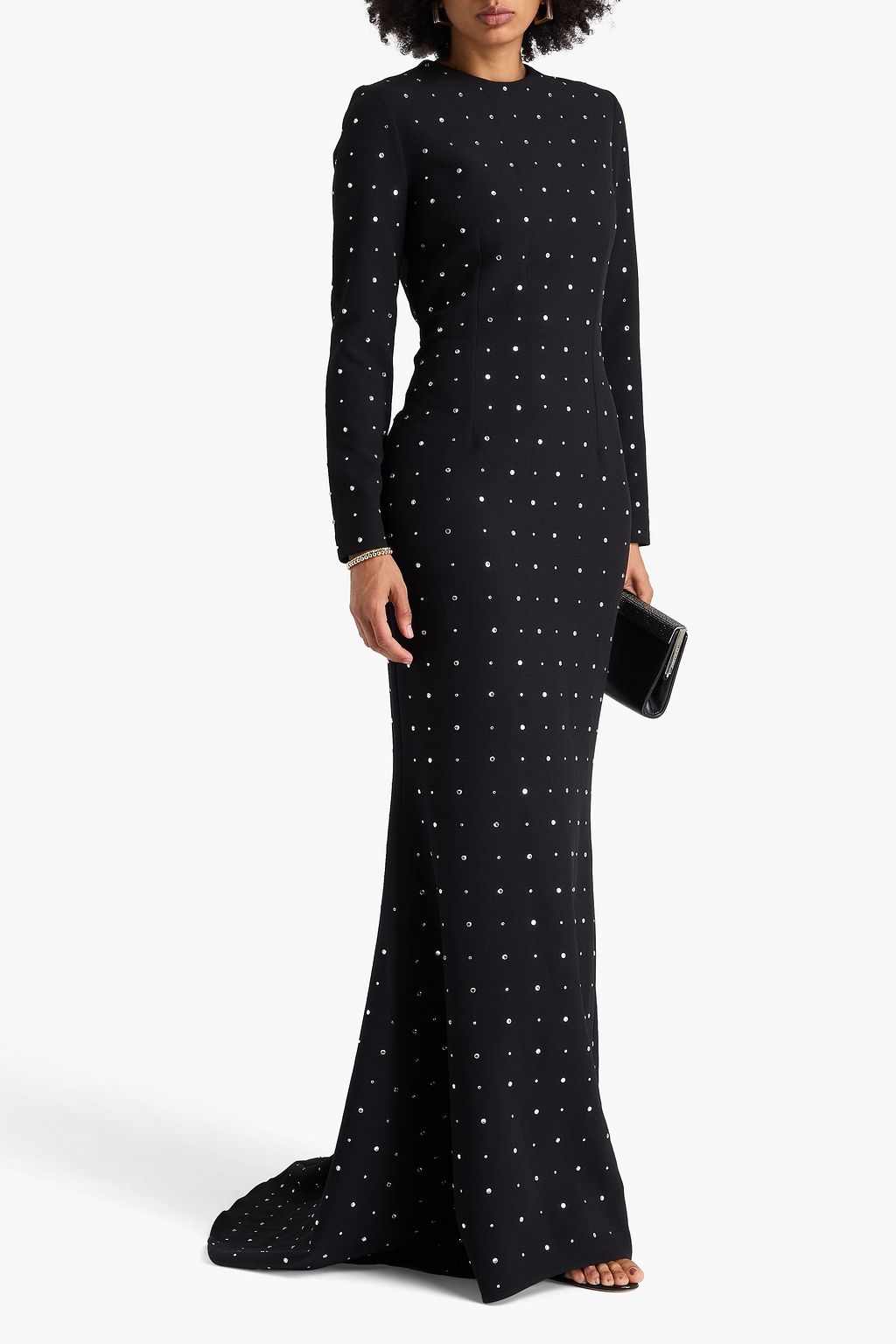 SAFIYAA فستان سهرة Heliconia من الكريب مزين بالكريستال