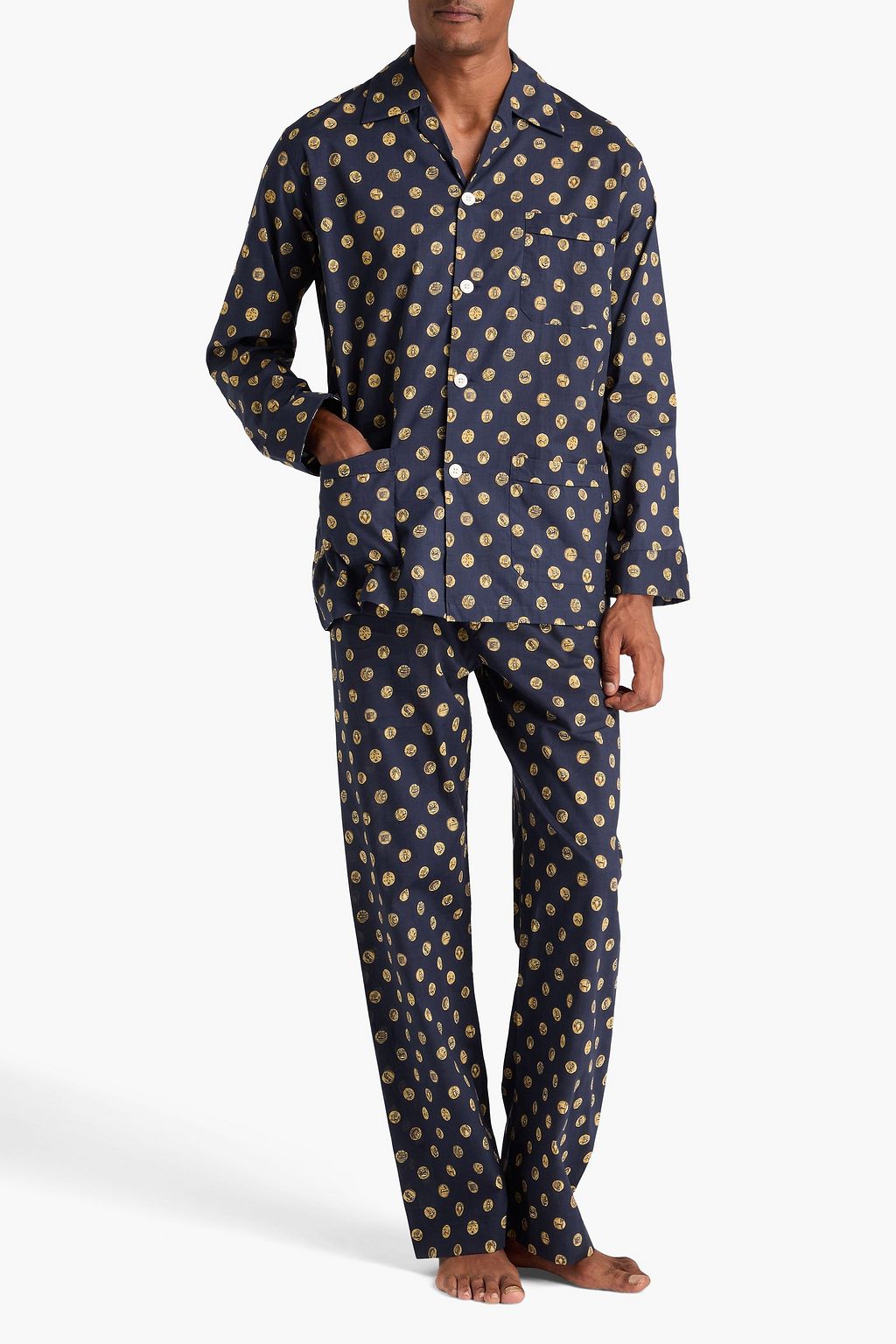 DEREK ROSE Ledbury printed cotton pajama set