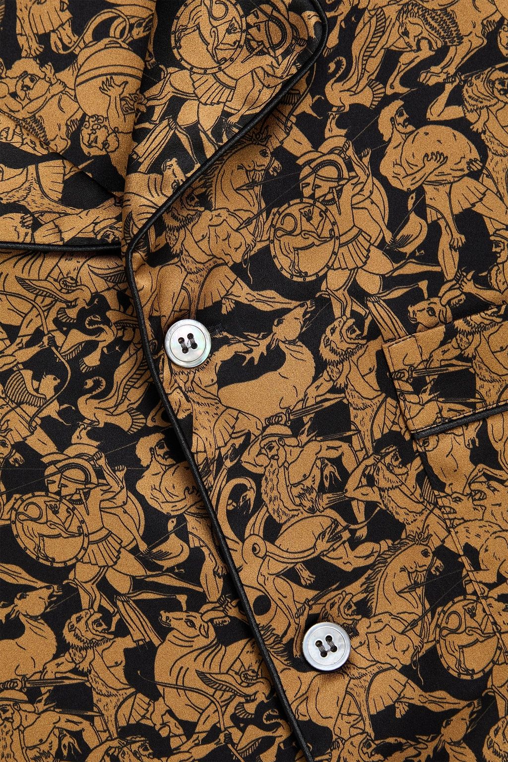 DEREK ROSE Brindisi printed silk-satin pajama set