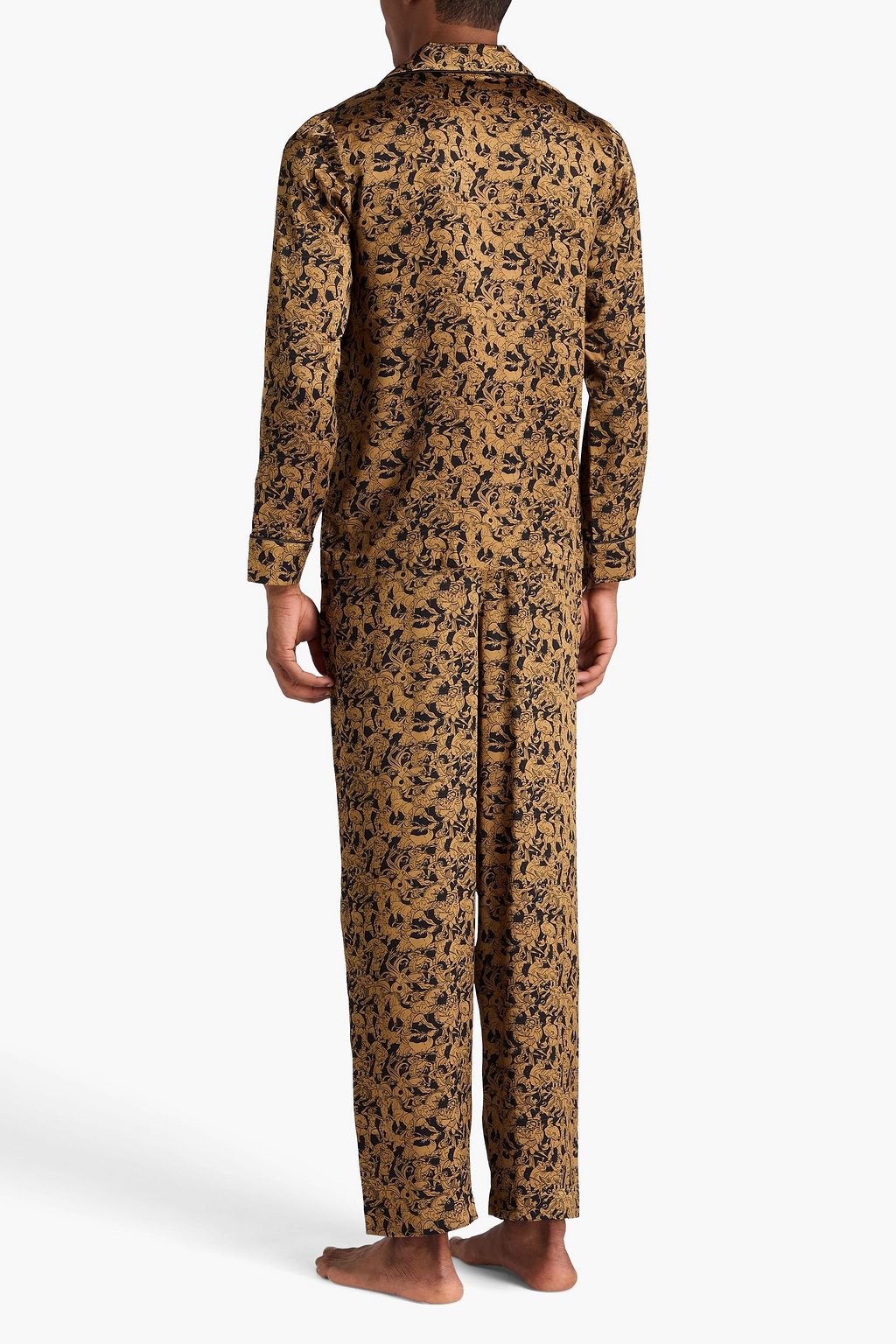 DEREK ROSE Brindisi printed silk-satin pajama set