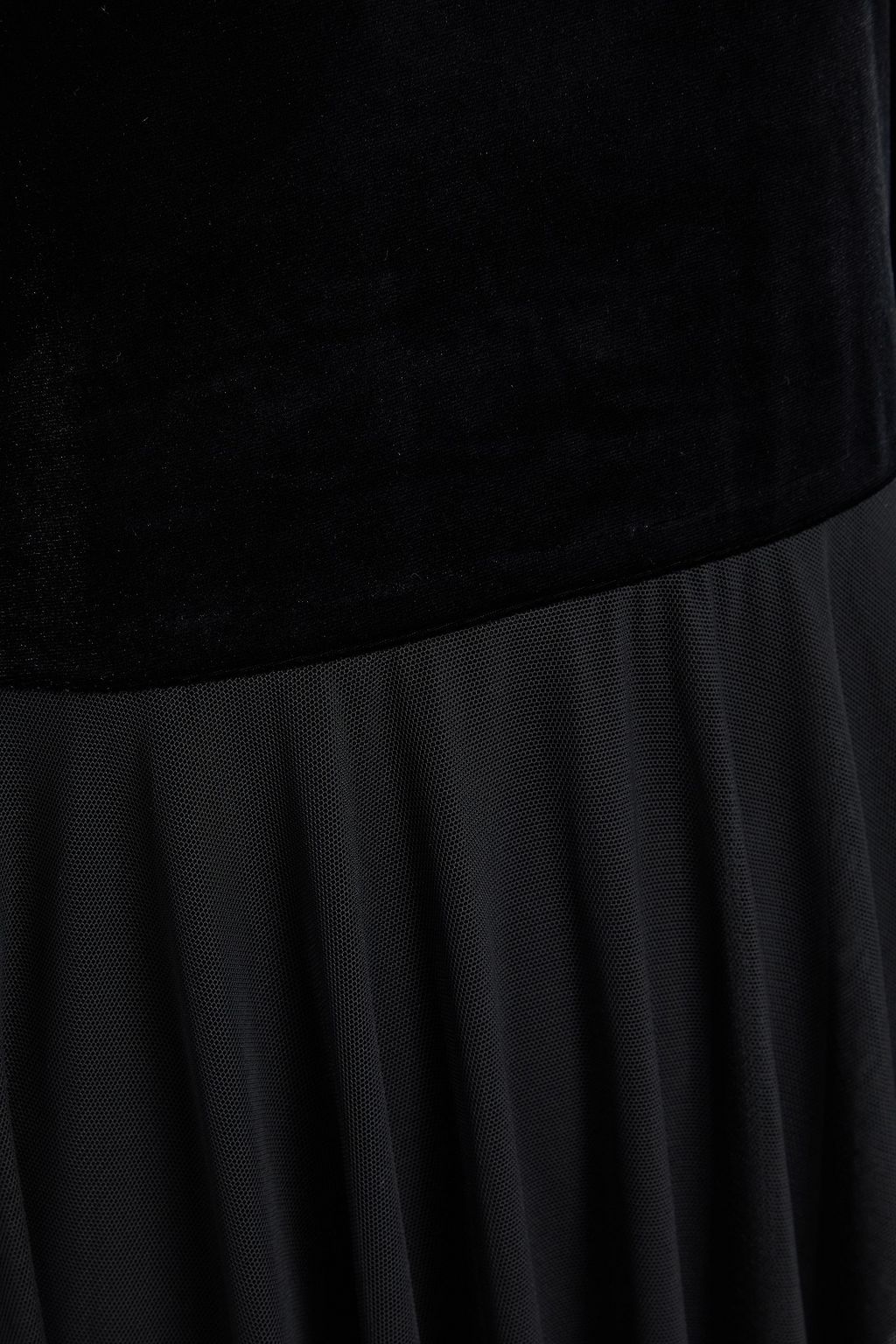 NORMA KAMALI Velvet-paneled tulle midi dress