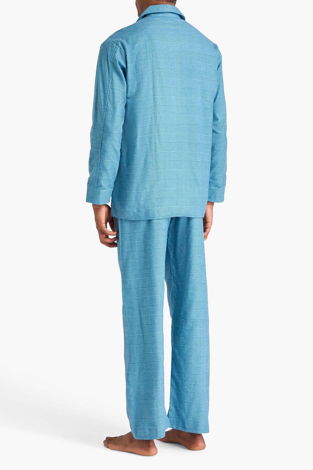 DEREK ROSE Kelburn Prince of Wales checked cotton-flannel pajama set