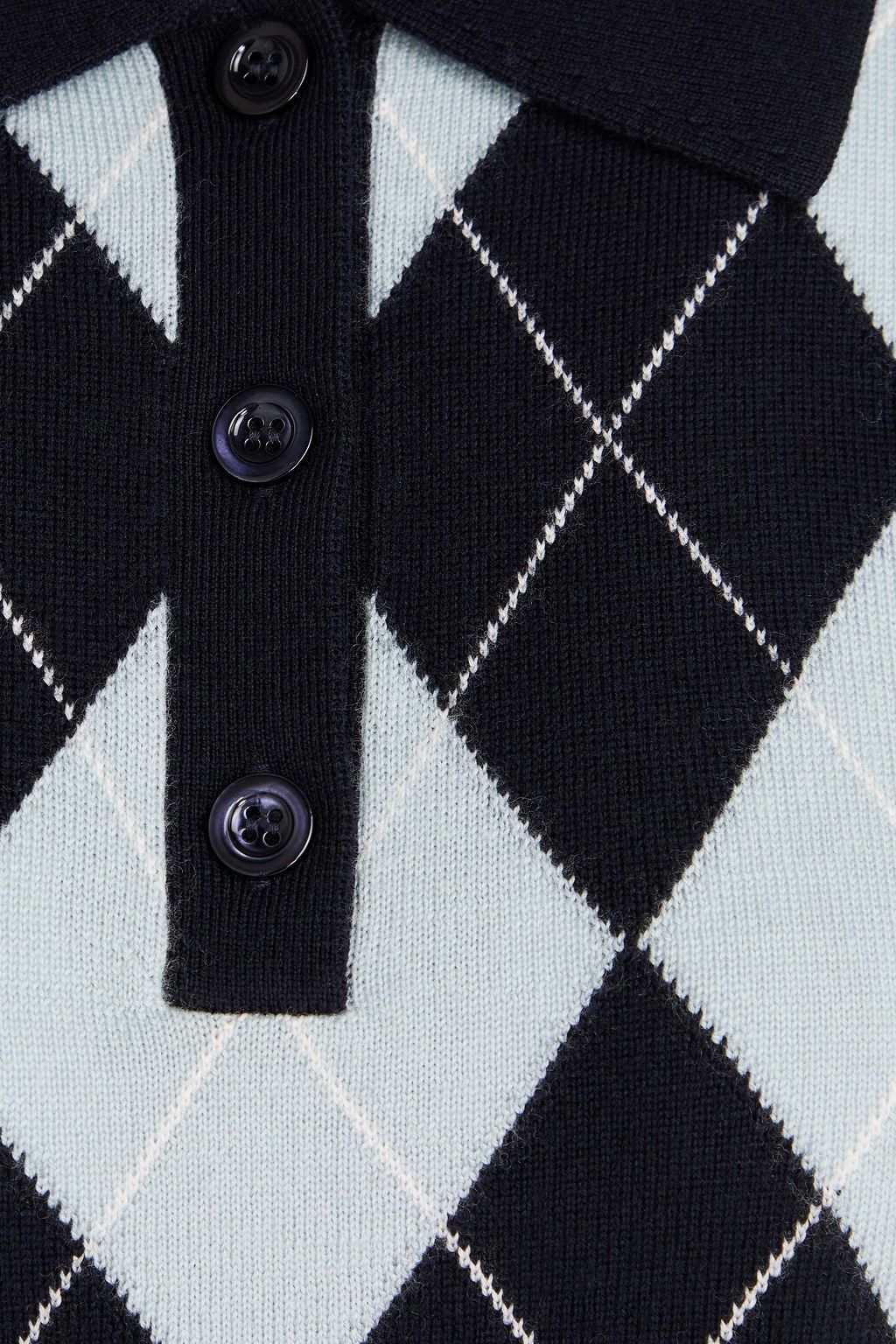 FRAME Argyle wool-blend polo sweater