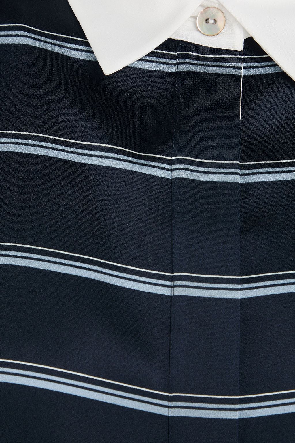 VINCE. Striped silk crepe de chine shirt
