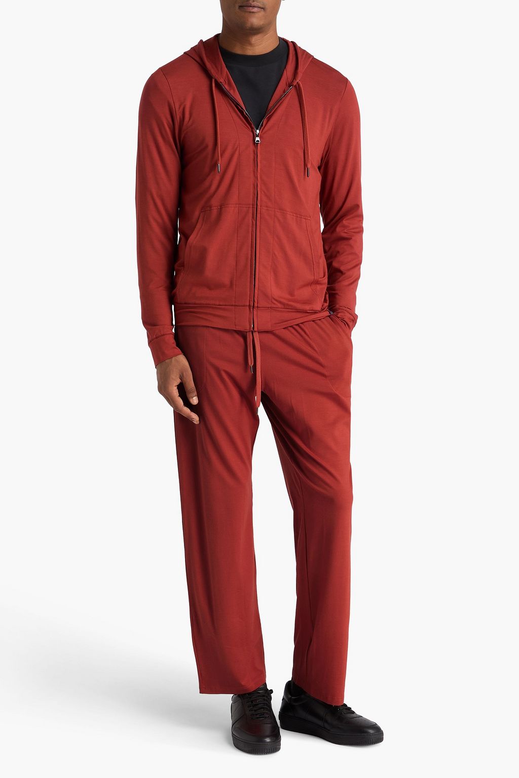 DEREK ROSE Basel stretch-modal jersey zip-up hoodie