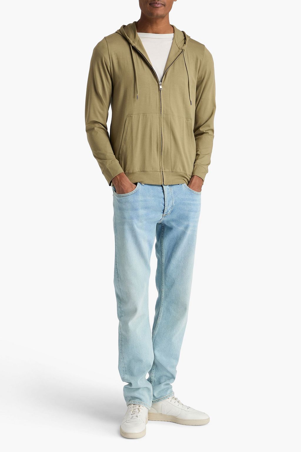 DEREK ROSE Basel stretch-modal jersey zip-up hoodie