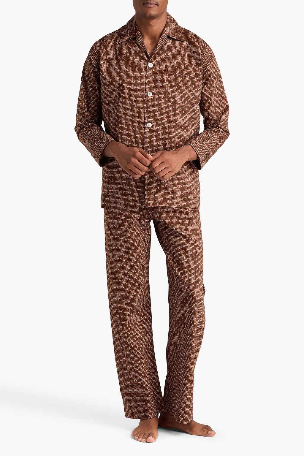 DEREK ROSE Ledbury printed cotton pajama set
