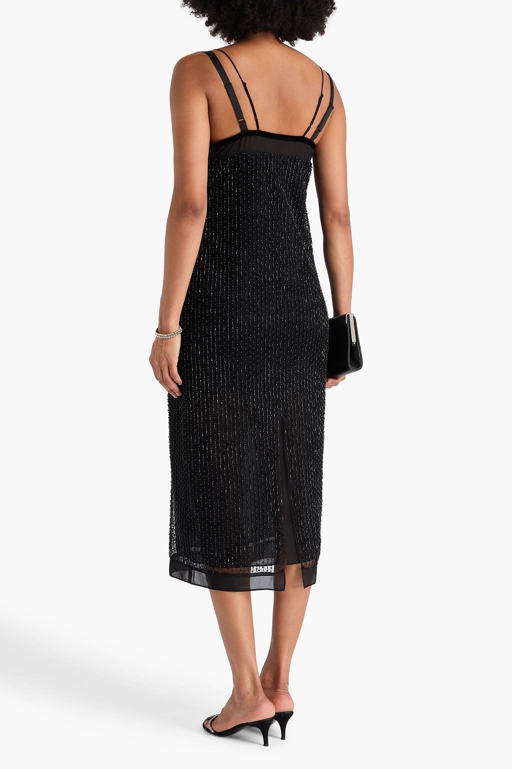 VINCE. Embellished tulle midi dress