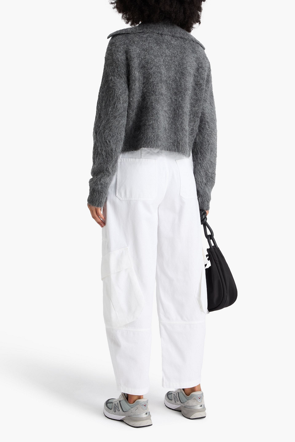 Frame The Bubble Cargo High-rise Barrel-leg Jeans In White