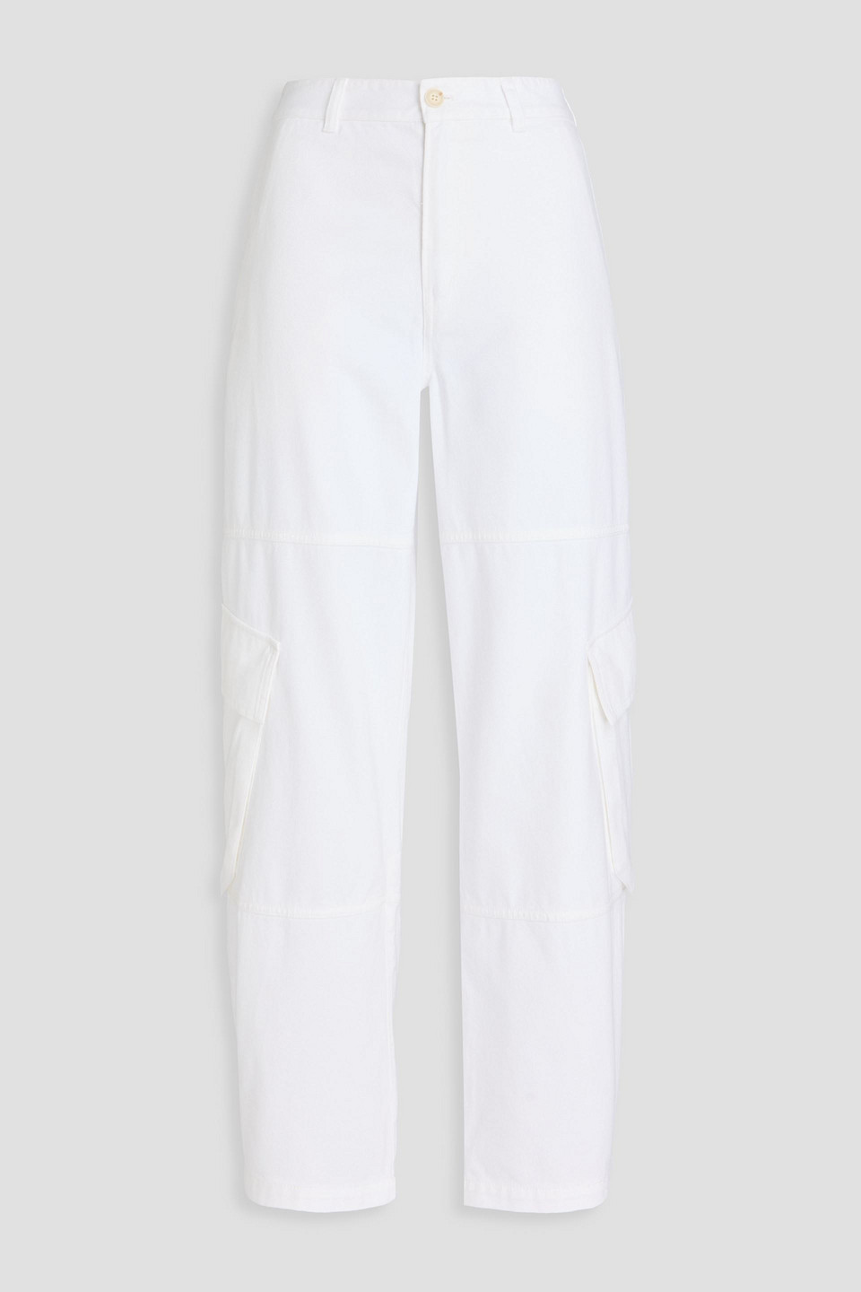 Frame The Bubble Cargo High-rise Barrel-leg Jeans In White