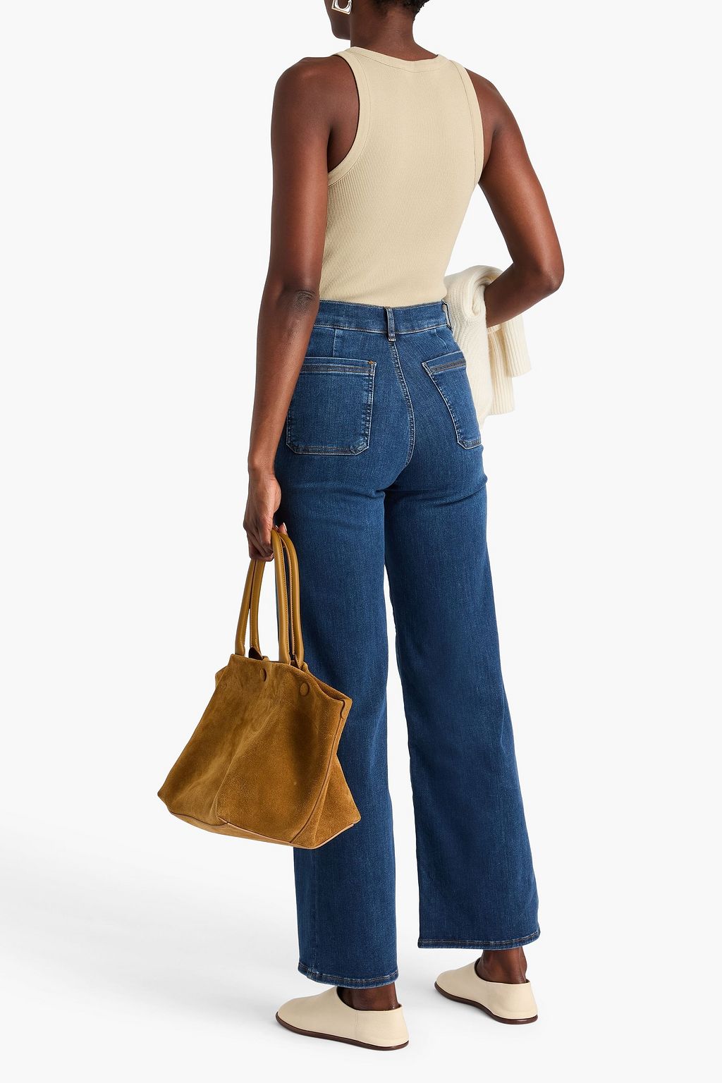 FRAME Le Slim Palazzo high-rise wide-leg jeans
