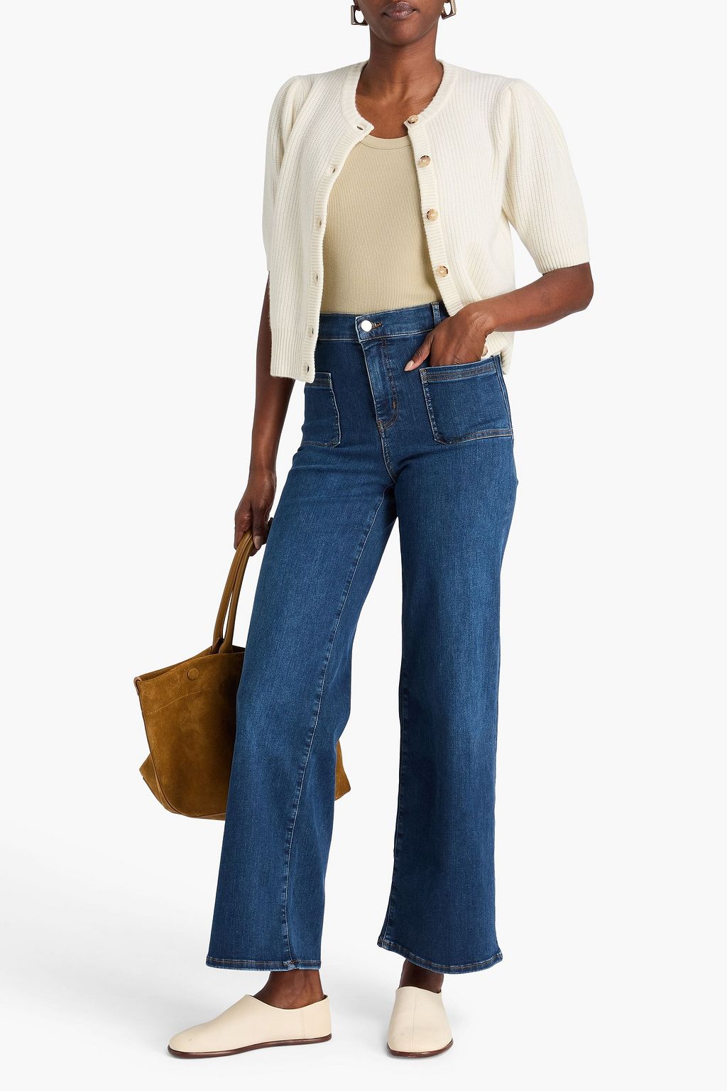 FRAME Le Slim Palazzo high-rise wide-leg jeans
