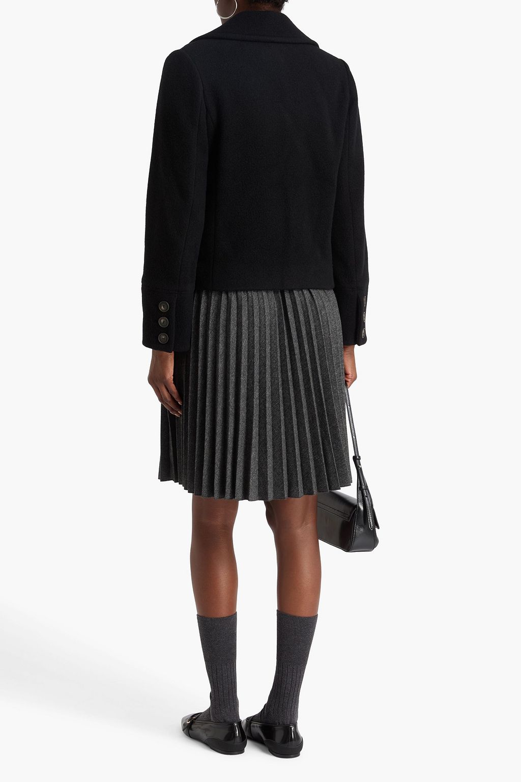 VINCE. Double-breasted wool-blend felt coat