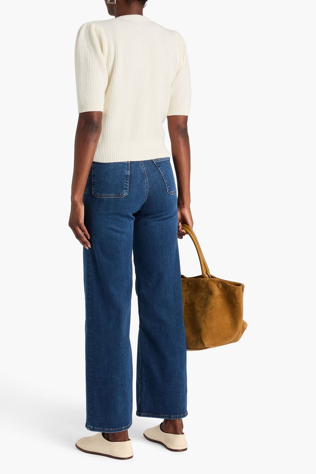 FRAME Ribbed wool-blend cardigan