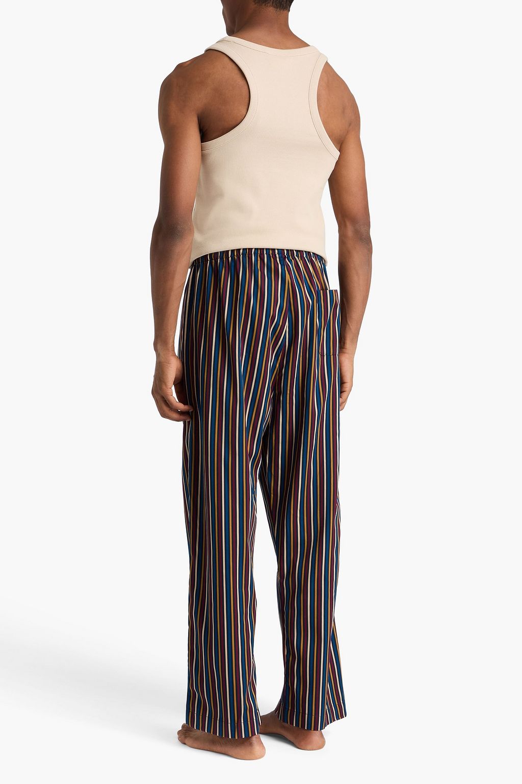 DEREK ROSE Wellington striped cotton-jacquard drawstring shorts