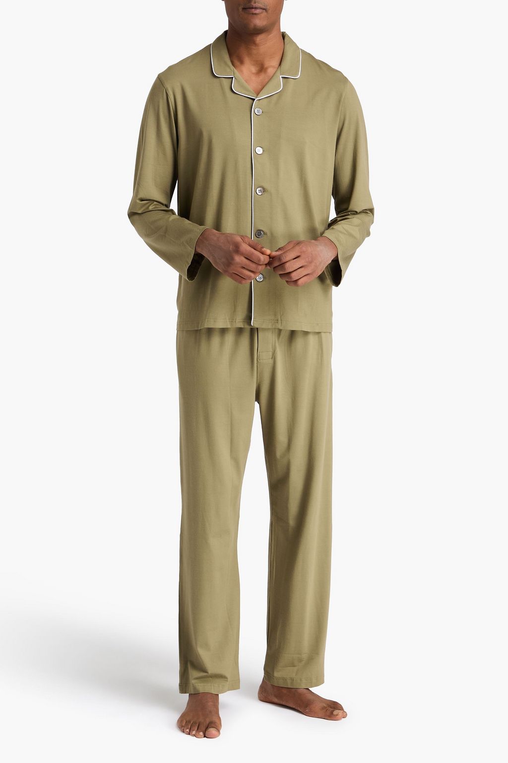 DEREK ROSE Basel modal-blend jersey pajama set