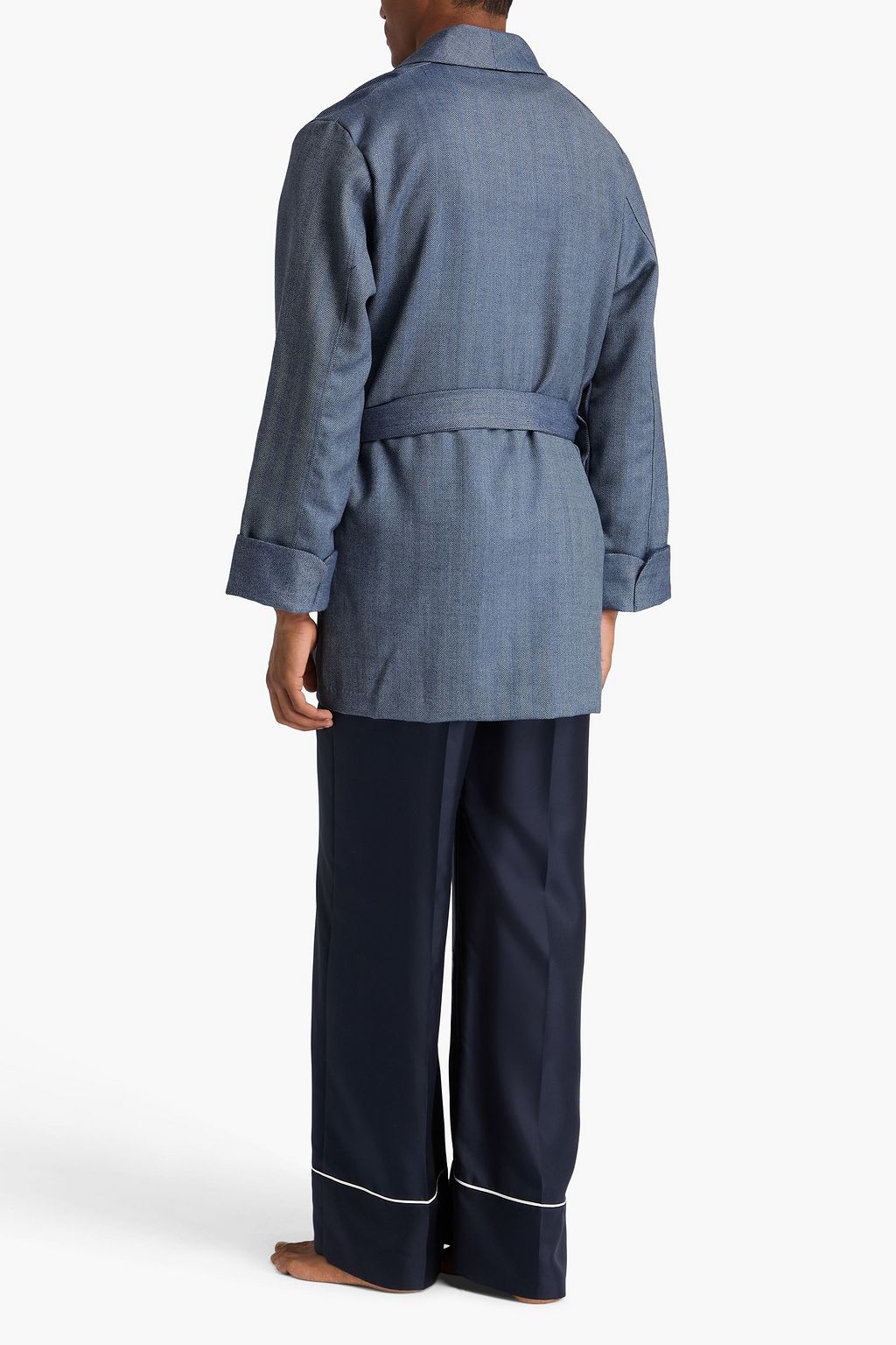 DEREK ROSE Lincoln herringbone wool robe