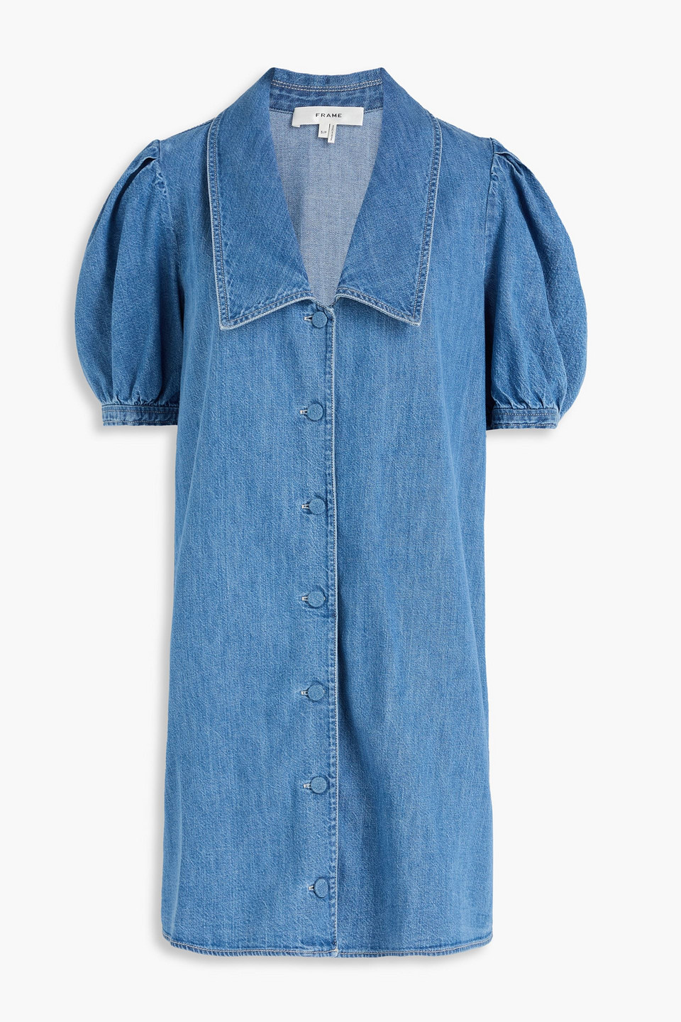 Frame The Sailor Denim Mini Dress In Blue