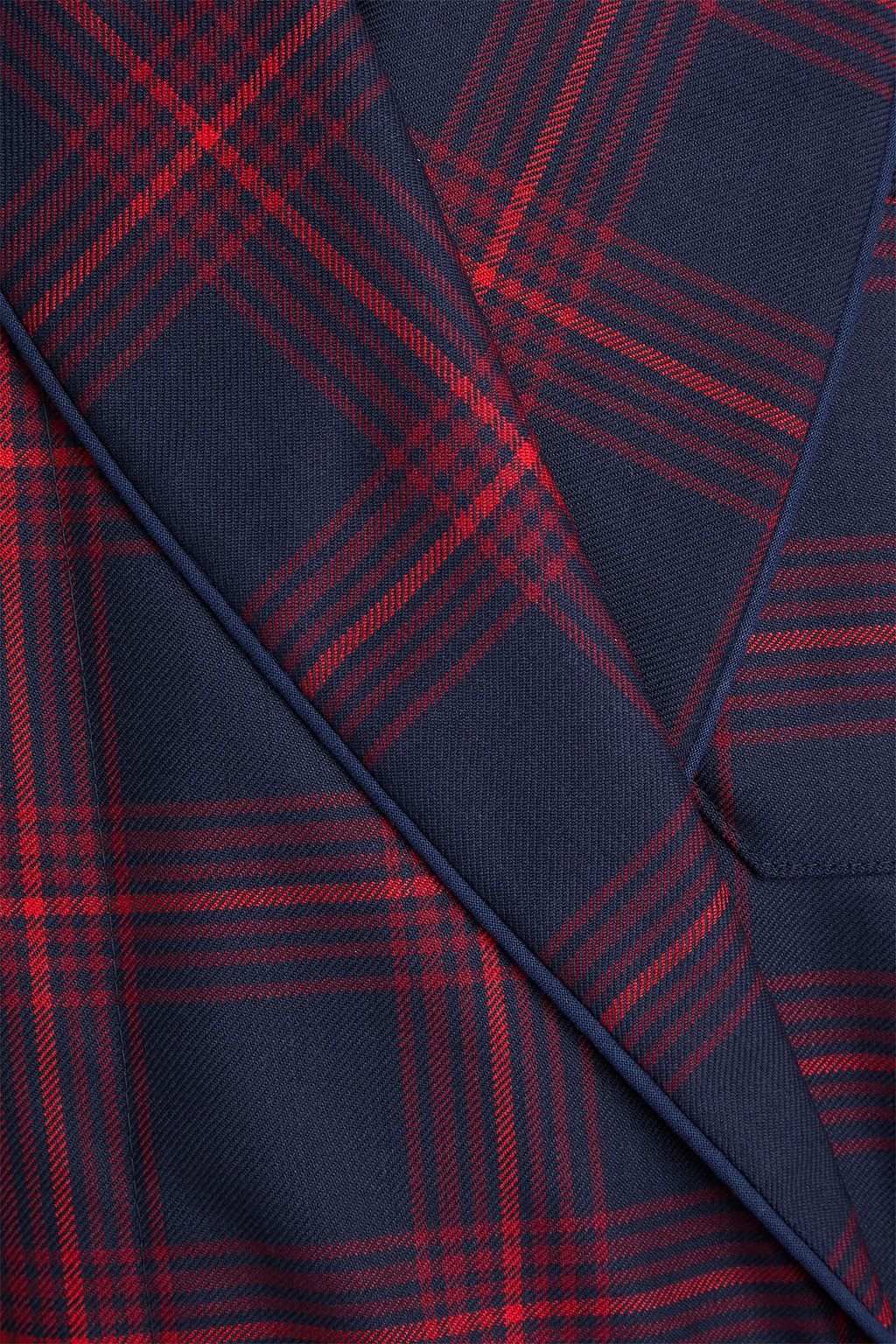 DEREK ROSE York checked wool-twill robe