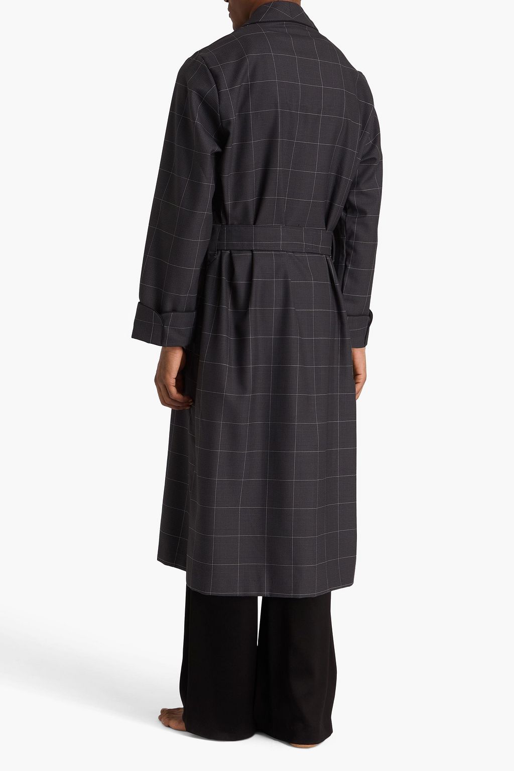 DEREK ROSE York Prince of Wales checked wool-tweed robe