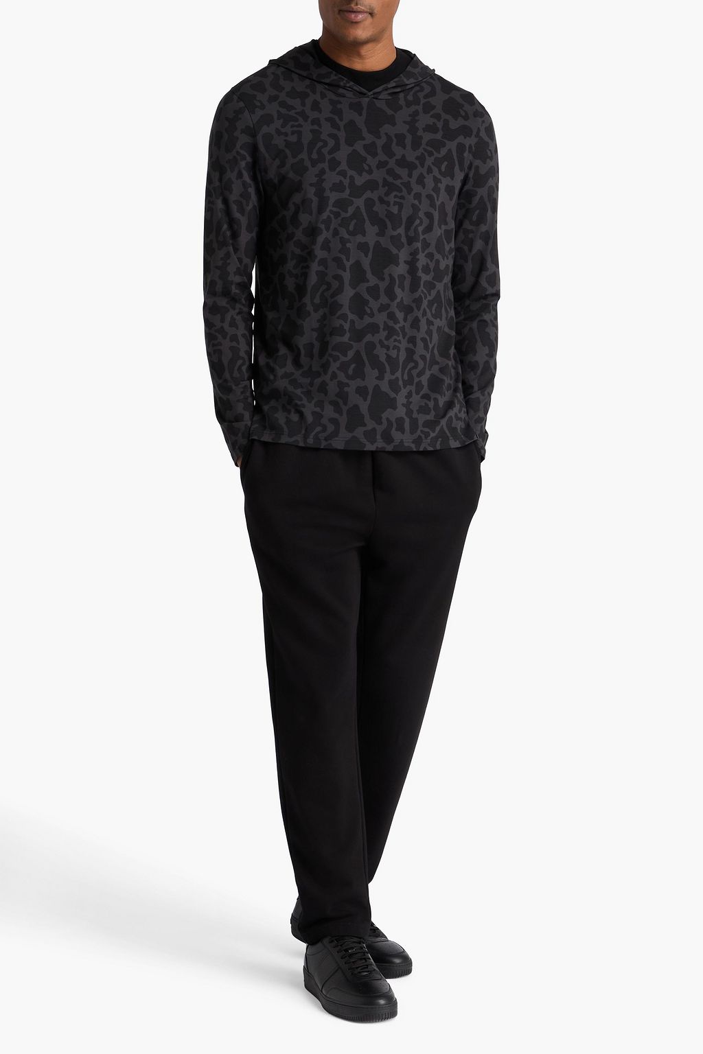 DEREK ROSE Leopard-print stretch-modal jersey hoodie