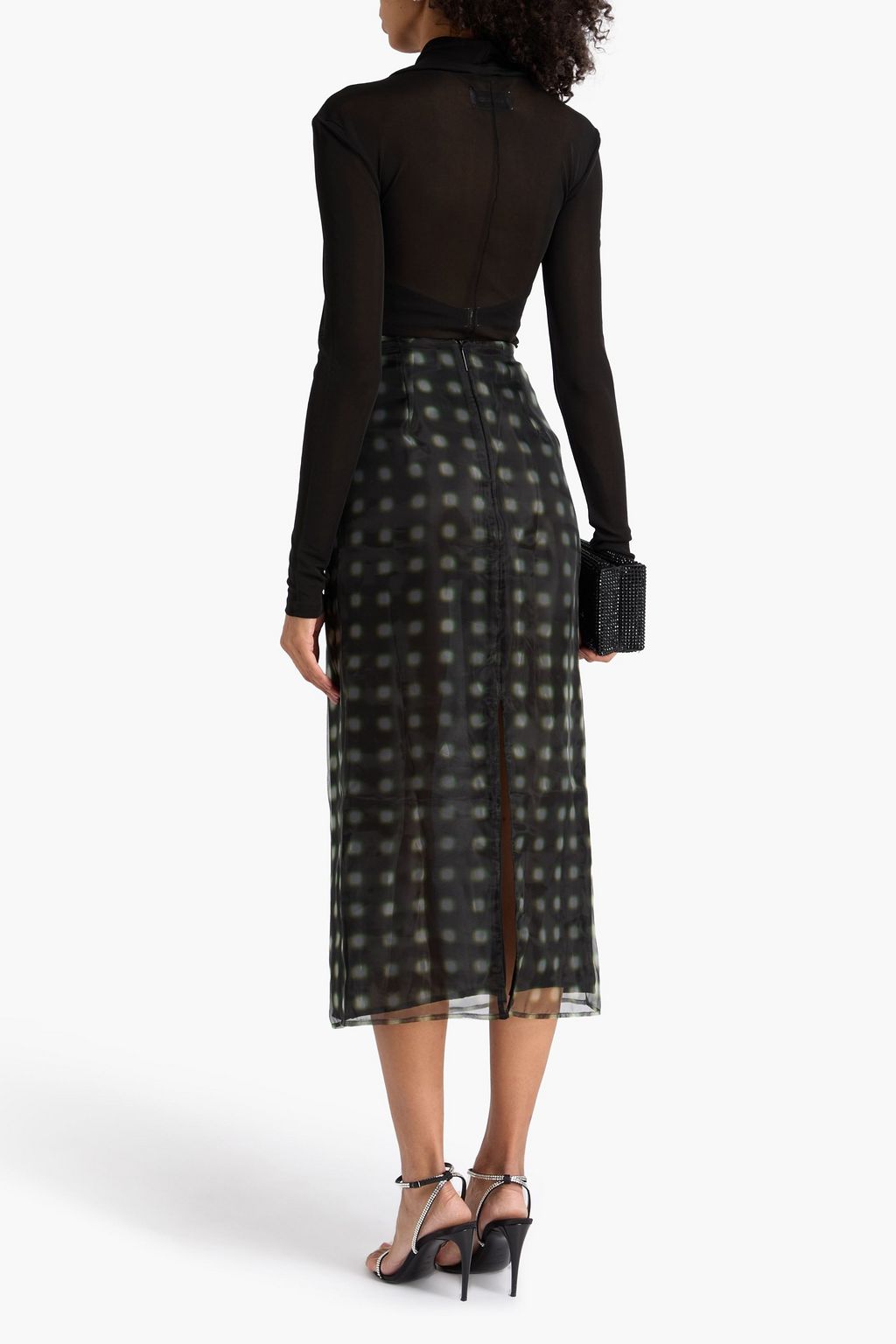 16ARLINGTON Midirock „Dia“ aus Organza mit Print