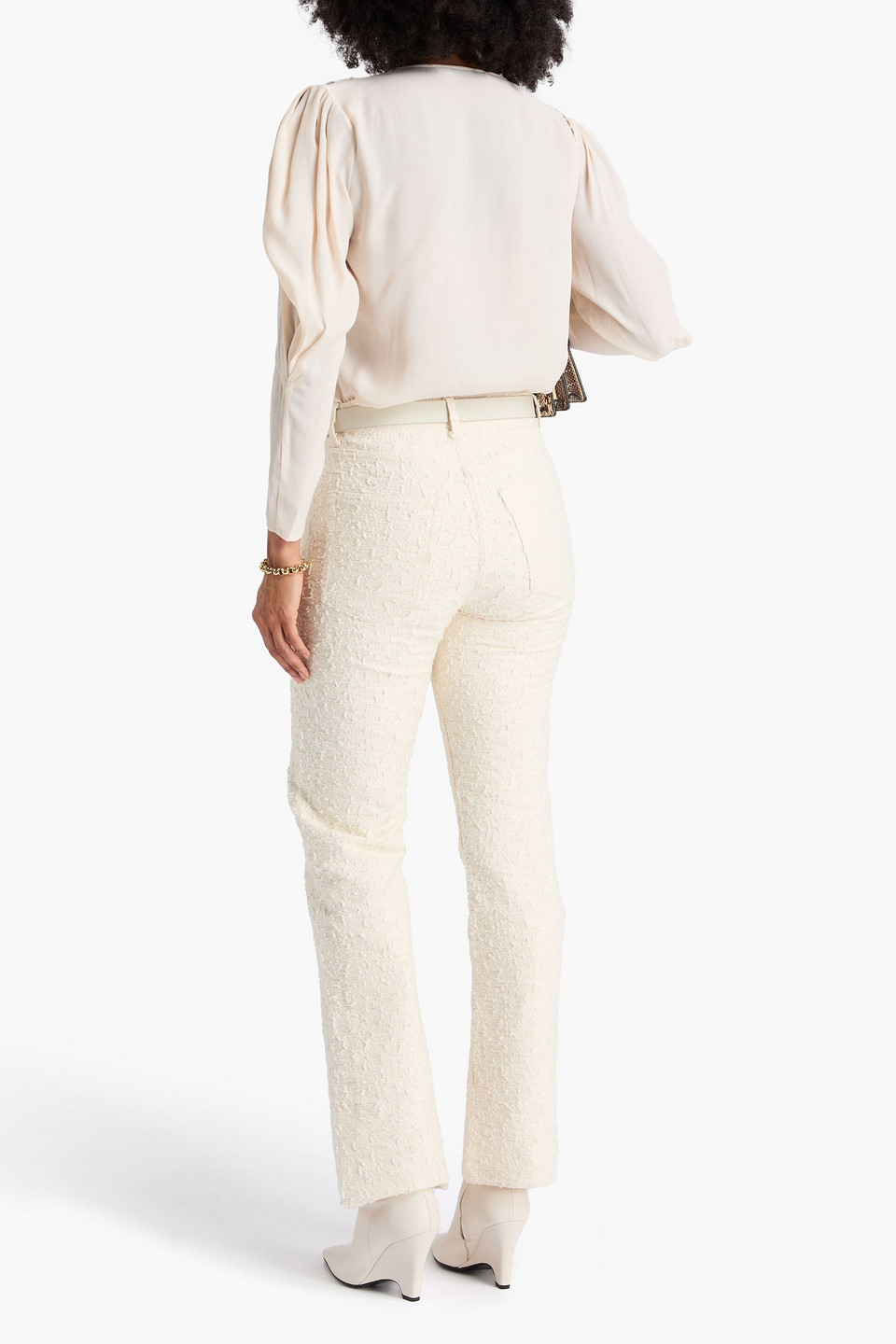 Frame High-rise Straight-leg Jeans In White