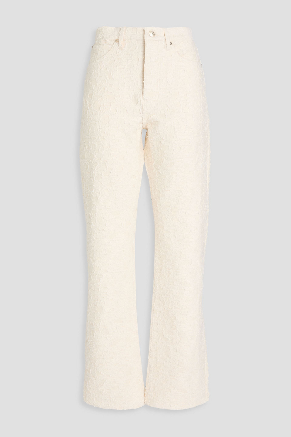 Frame High-rise Straight-leg Jeans In Sand