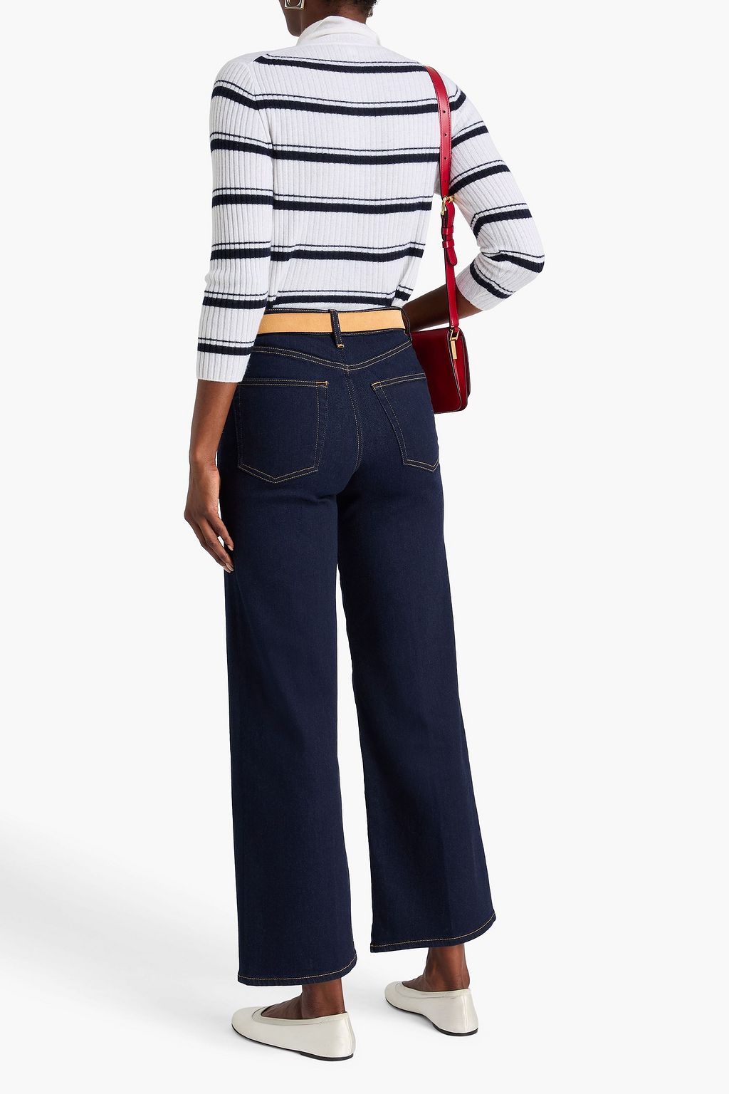 FRAME Le Slim Palazzo high-rise wide-leg jeans