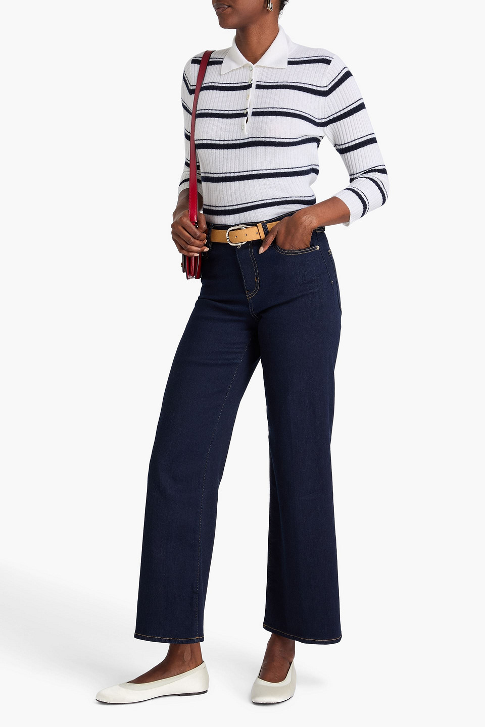 Frame Le Slim Palazzo High-rise Wide-leg Jeans In Blue