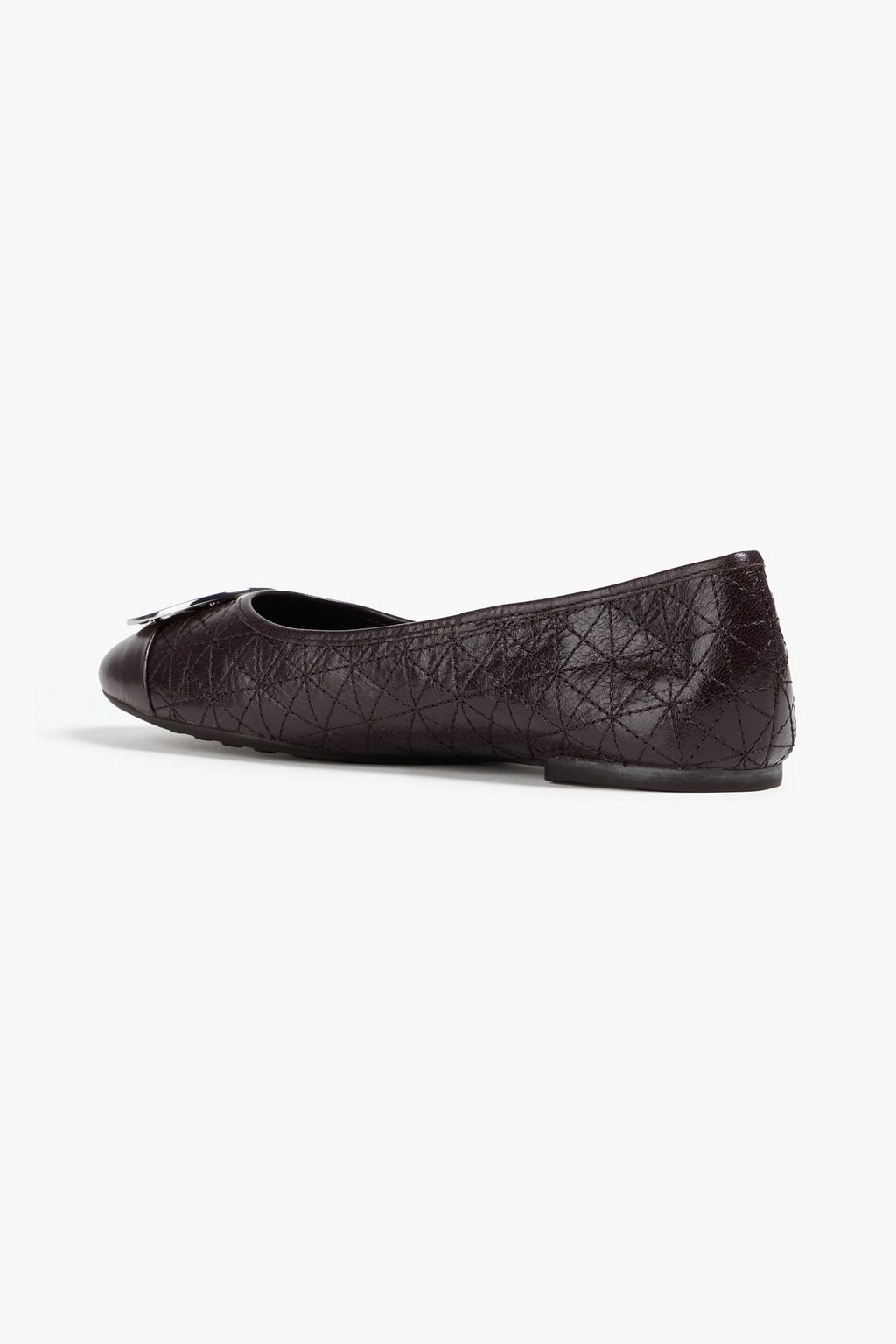TORY BURCH Claire embellished quilted leather ballet flats