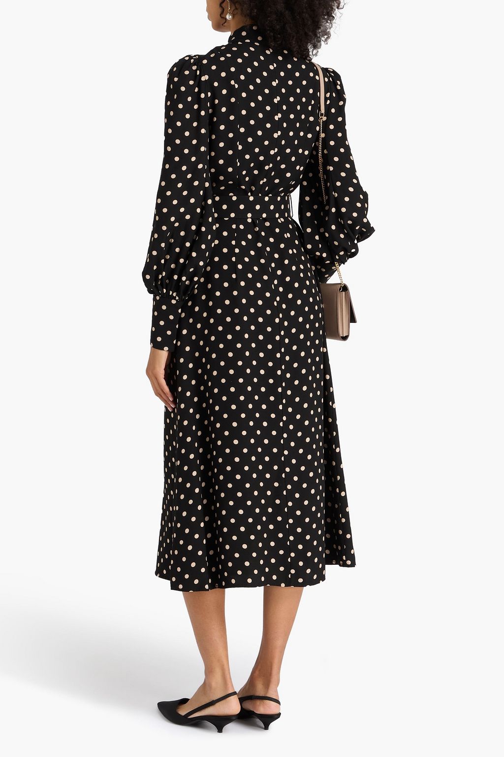 ZIMMERMANN Belted polka-dot crepe midi dress