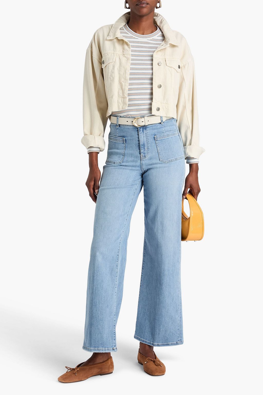 FRAME Le Slim Palazzo high-rise wide-leg jeans