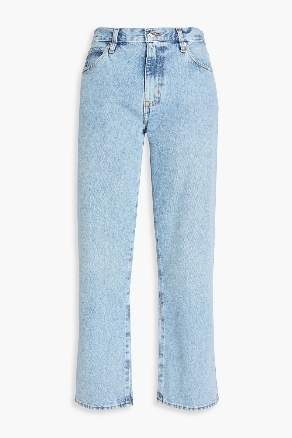 Frame The Hang Cropped High-rise Straight-leg Jeans In Blue
