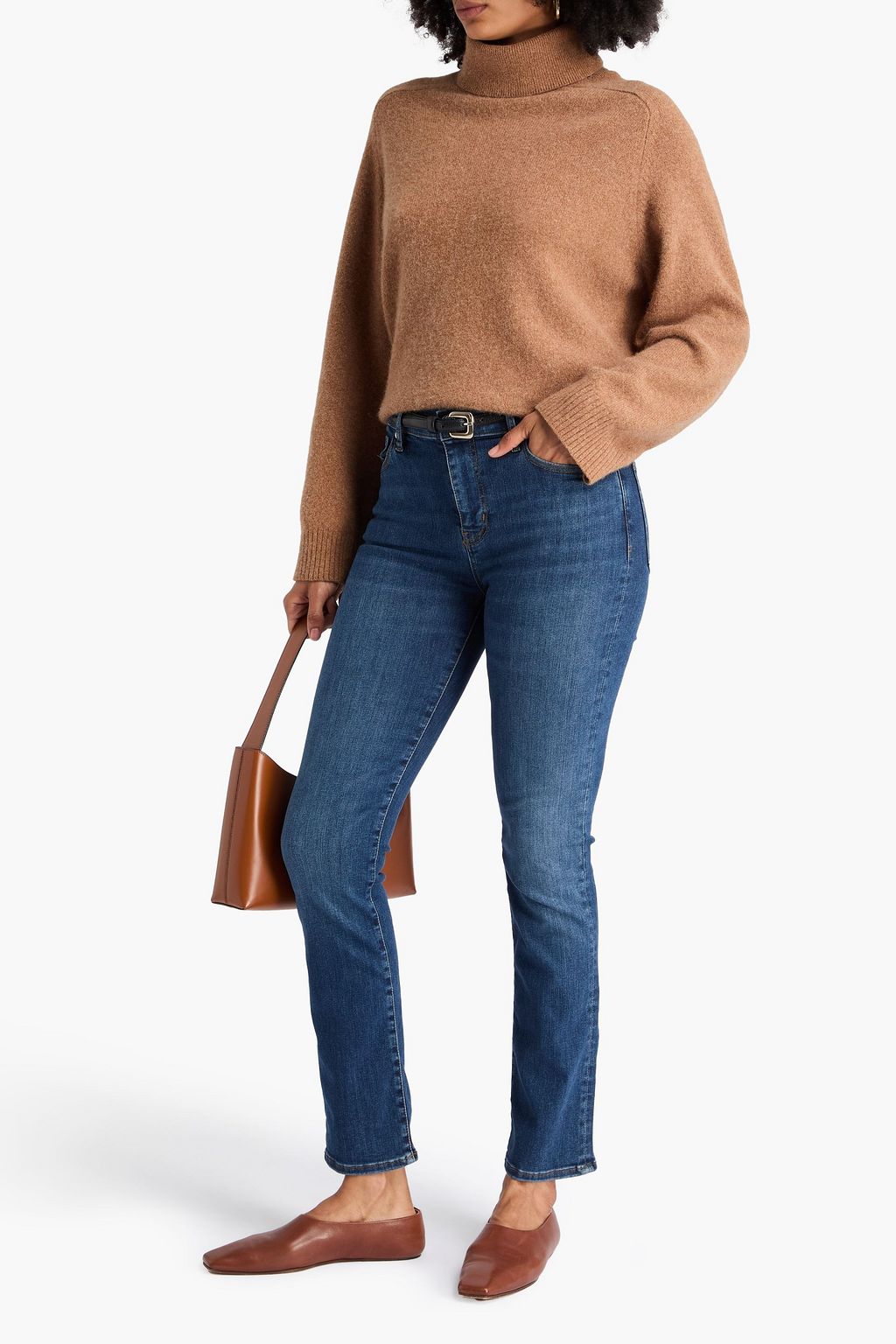 FRAME Le High Straight faded high-rise straight-leg jeans