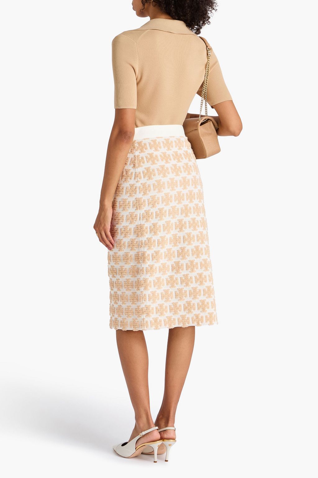 TORY BURCH Jacquard-knit pencil skirt