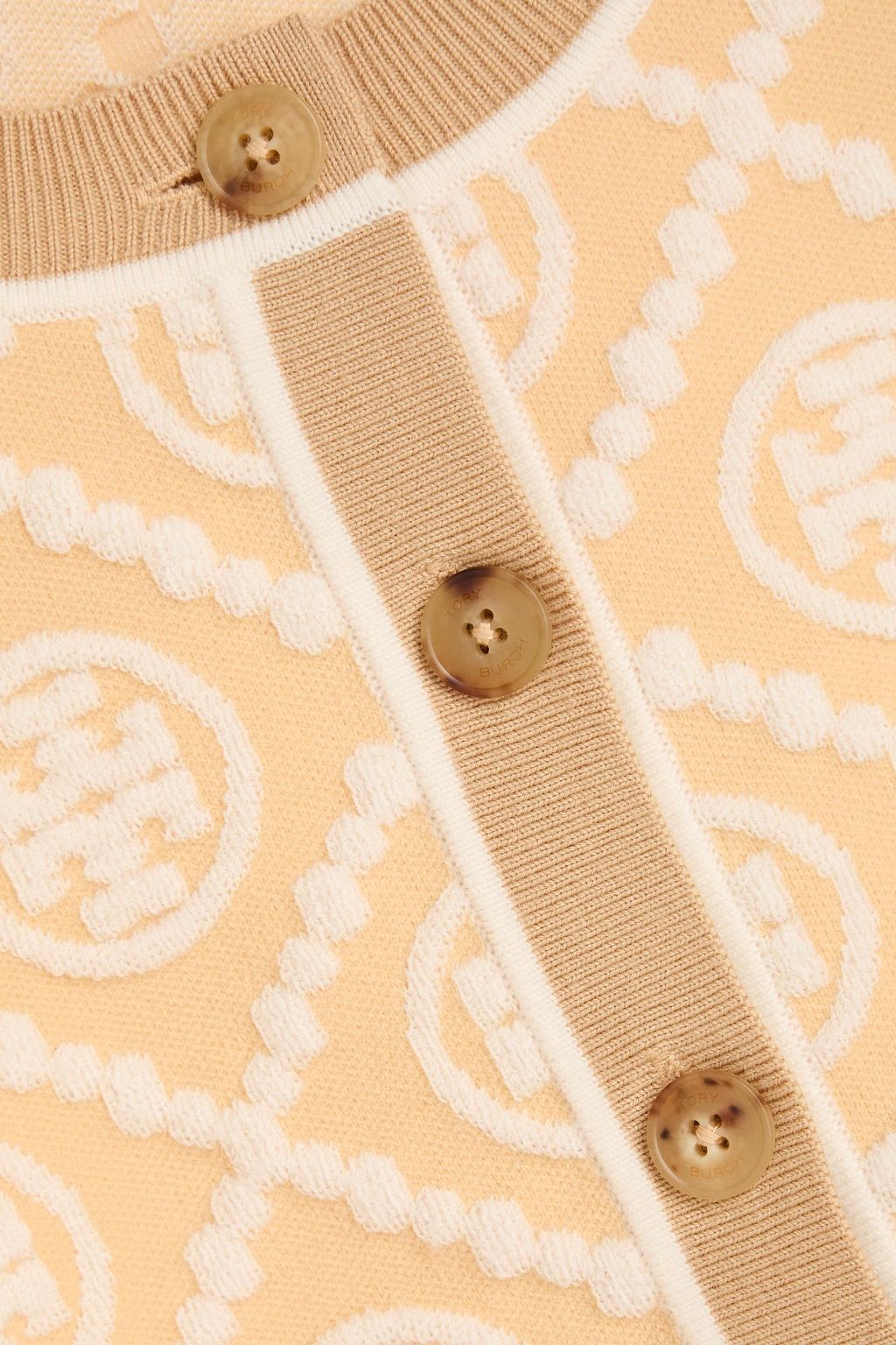 TORY BURCH Cardigan aus Jacquard-Strick aus einer Wollmischung
