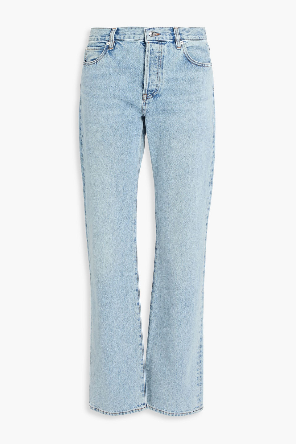 Frame The Staple Mid-rise Straight-leg Jeans In Blue