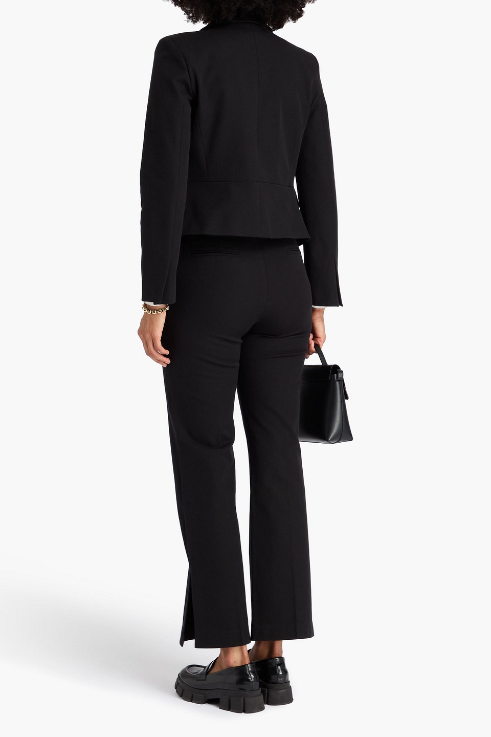 Frame Cotton-blend Twill Blazer In Black