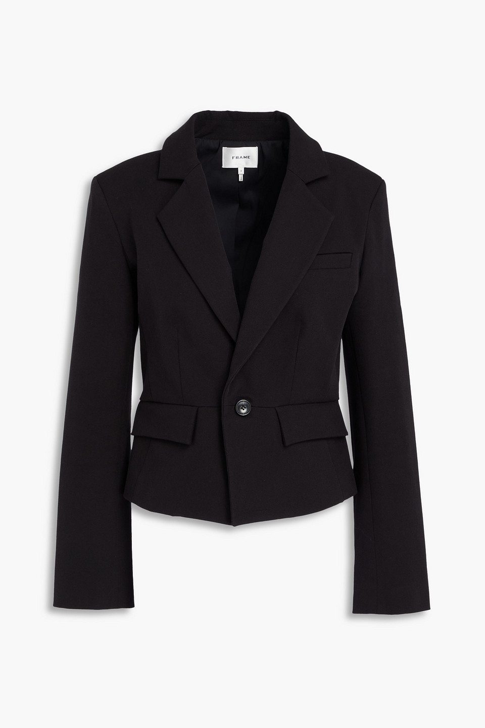 Frame Cotton-blend Twill Blazer In Black
