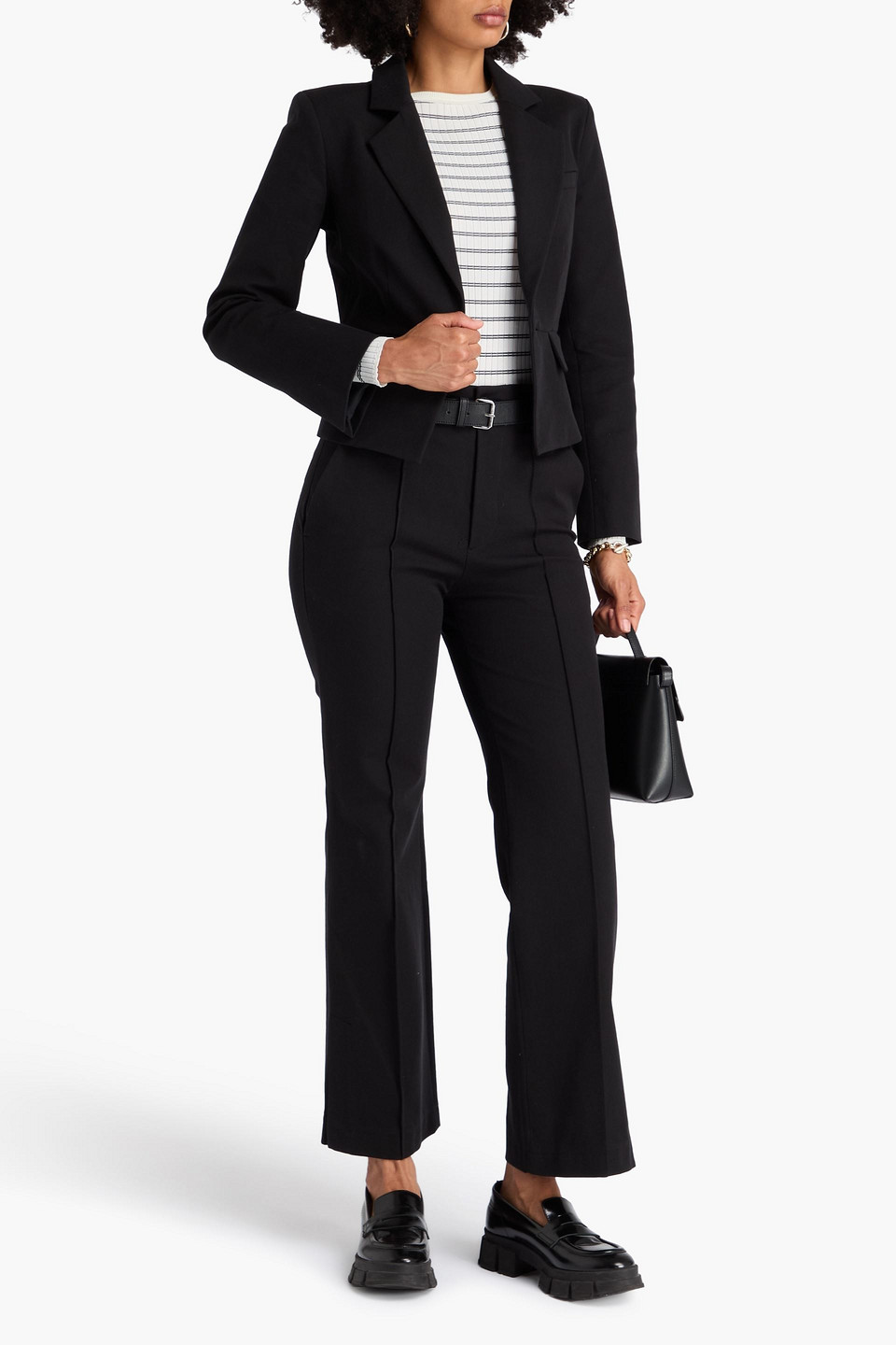 Frame Cotton-blend Twill Blazer In Black