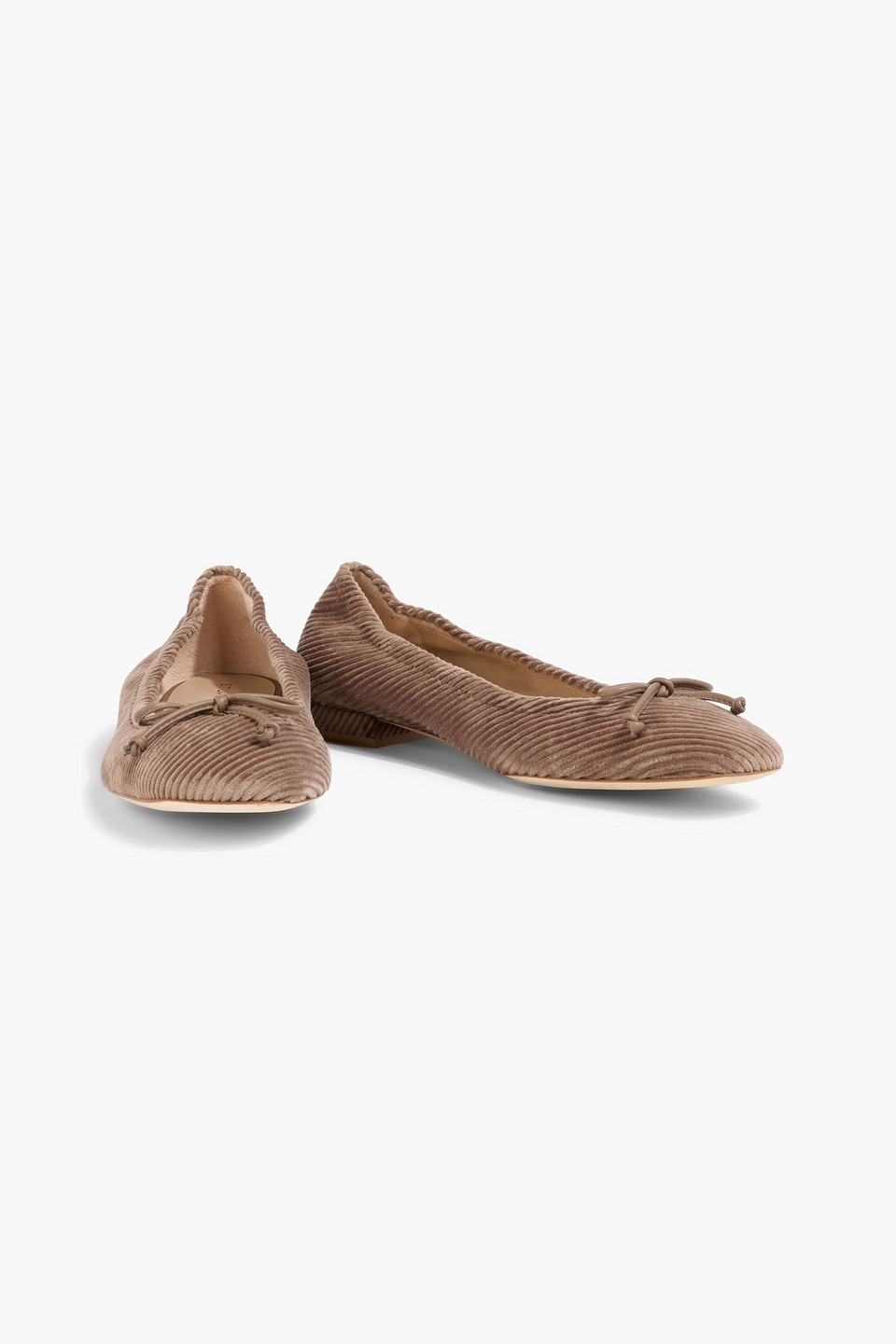 Stuart Weitzman Bria Corduroy Ballet Flats In Brown