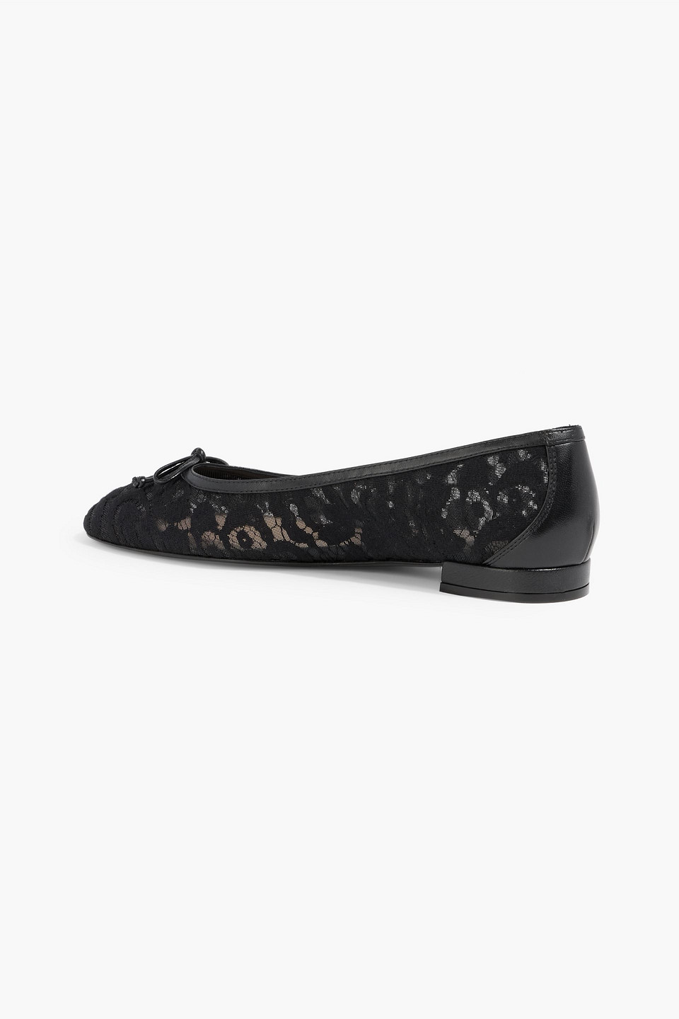 Stuart Weitzman Arabella Lace Ballet Flats In Black