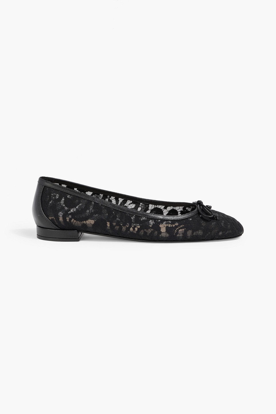 Stuart Weitzman Arabella Lace Ballet Flats In Black