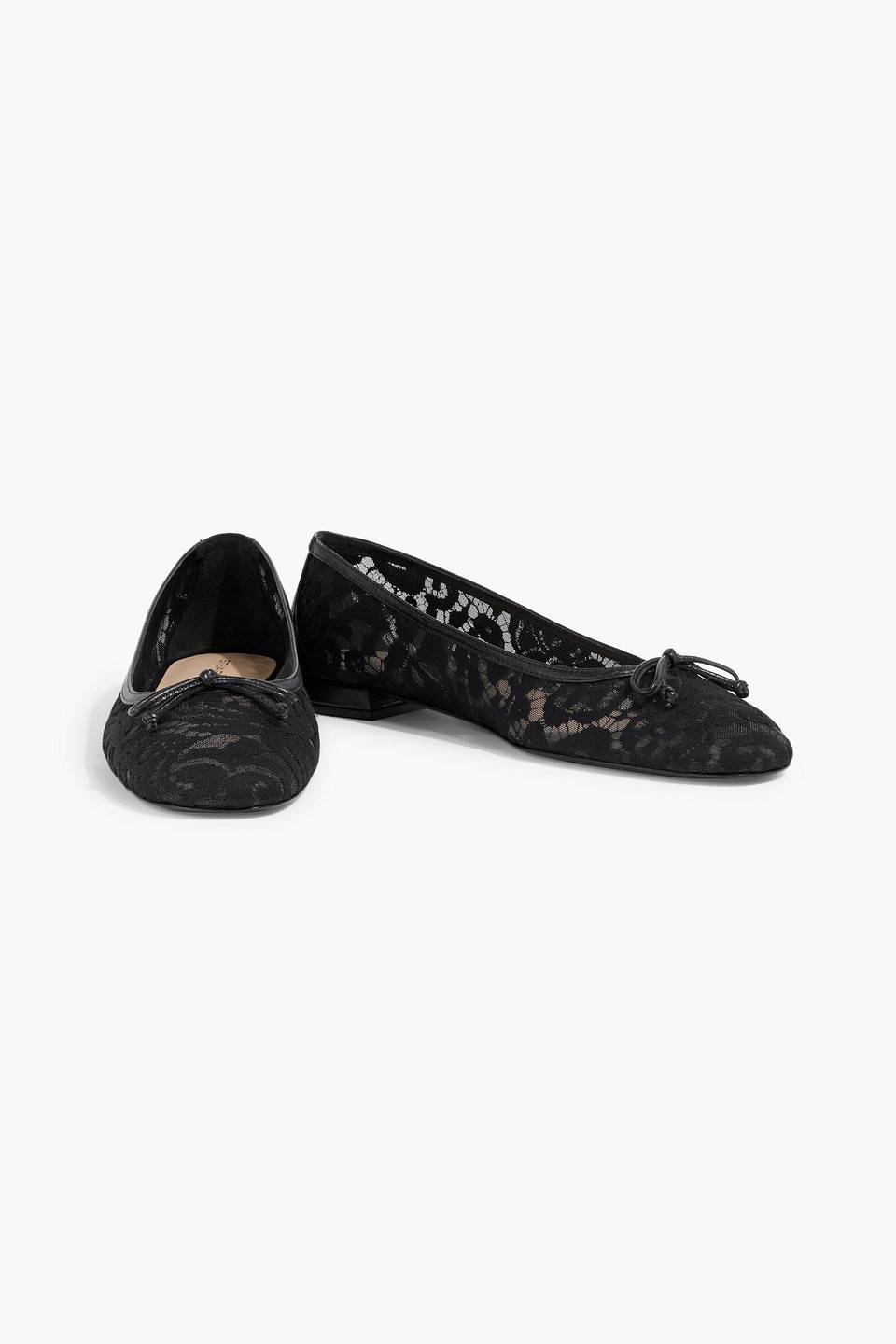 Stuart Weitzman Arabella Lace Ballet Flats In Black