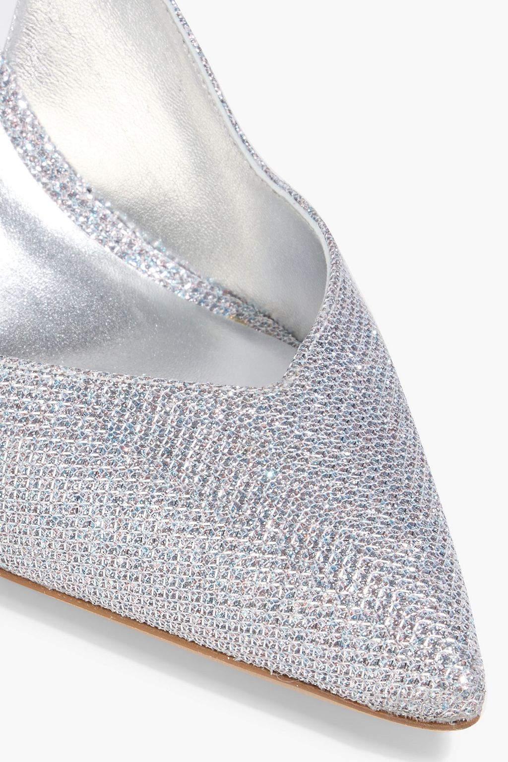 STUART WEITZMAN Eva 75 lamé slingback pumps