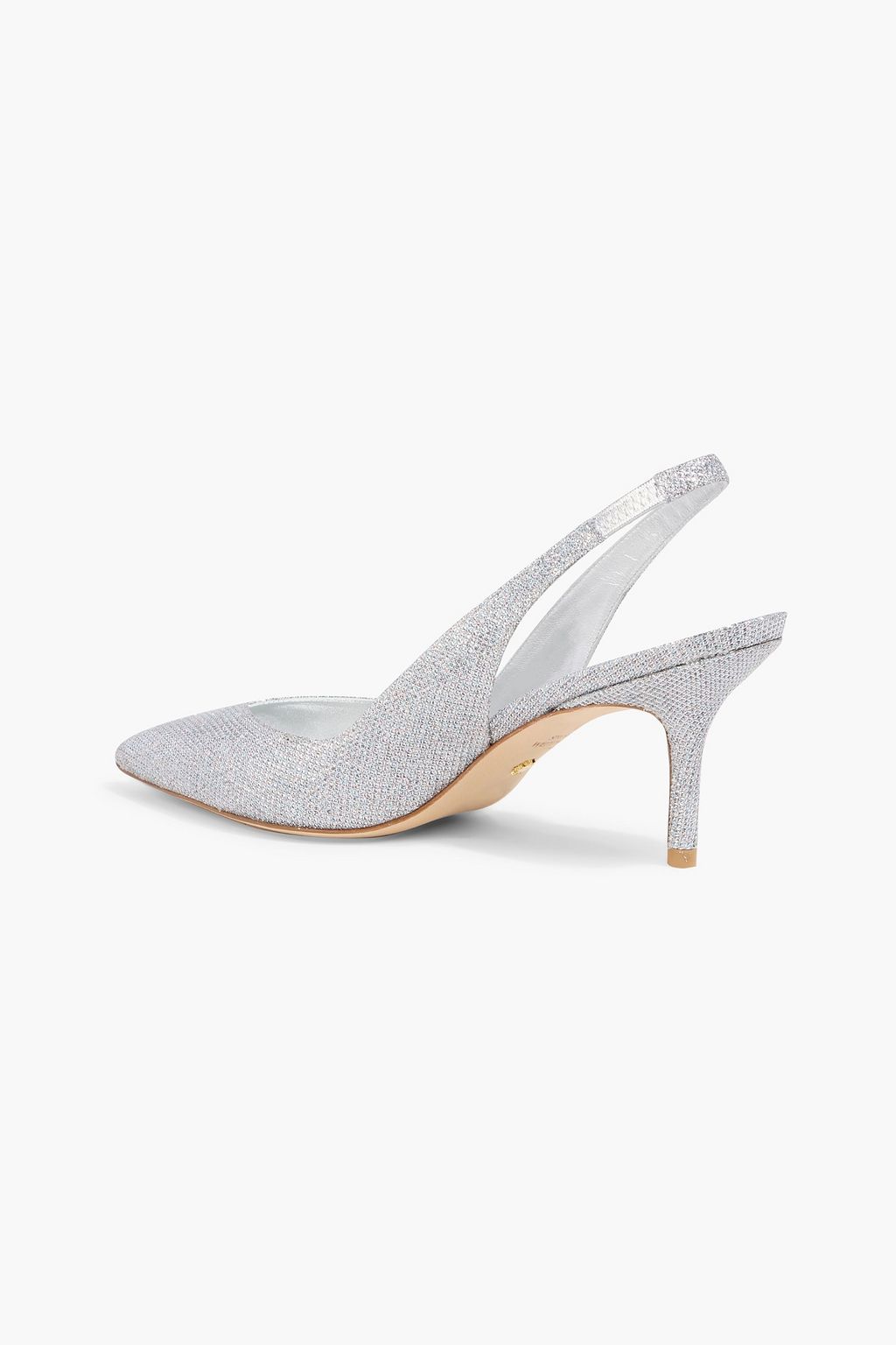 STUART WEITZMAN Eva 75 lamé slingback pumps