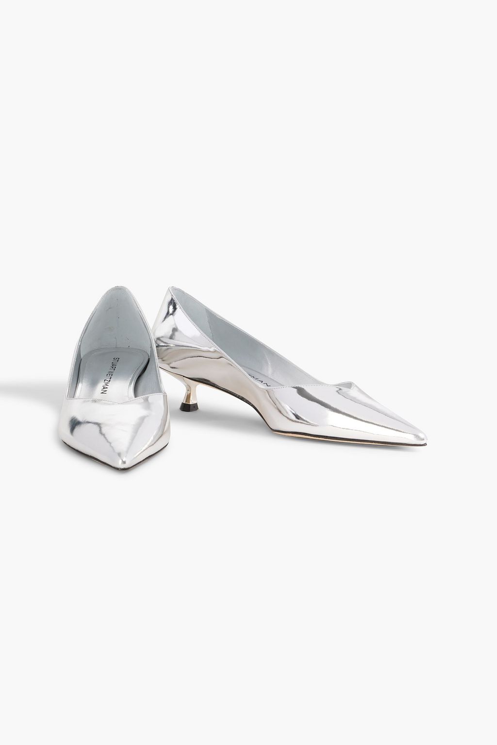 STUART WEITZMAN Eva 35 mirrored-leather pumps
